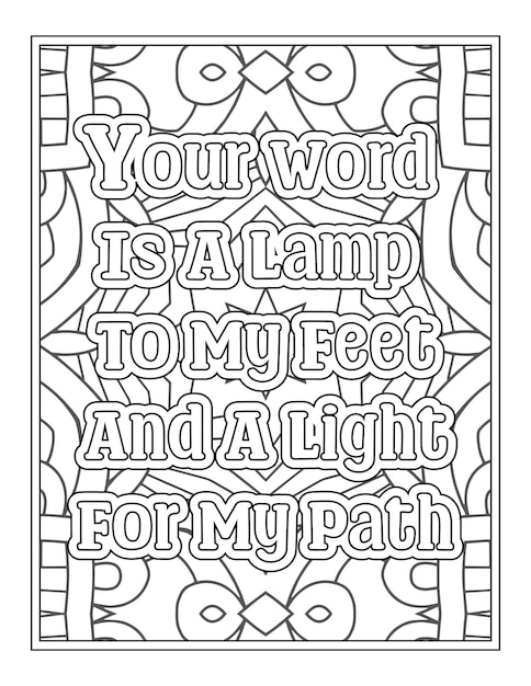 Premium vector religious quotes coloring pages for kdp coloring pages