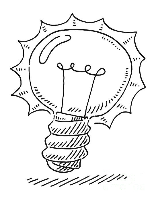 Idea symbol light bulb drawing beach sheet by frank ramspott