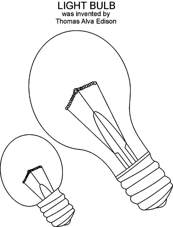 Thomas alva edison light bulb coloring pages