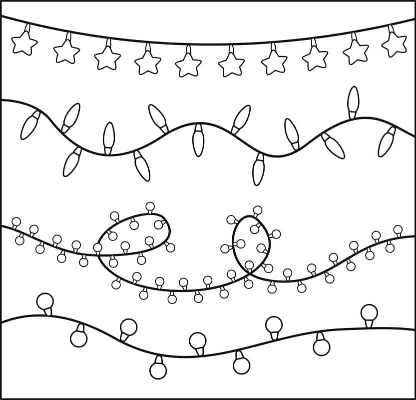 Christmas lights free coloring page