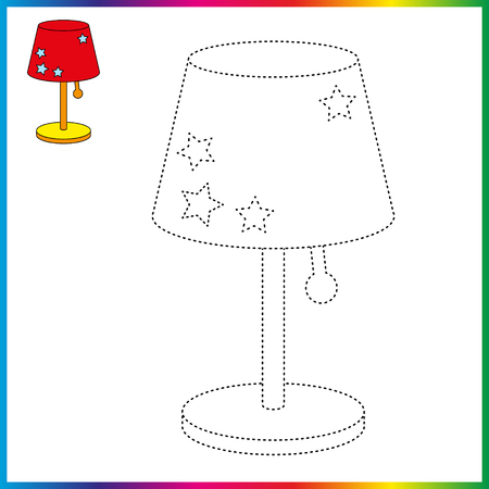 Table lamp connect the dots and coloring page worksheet