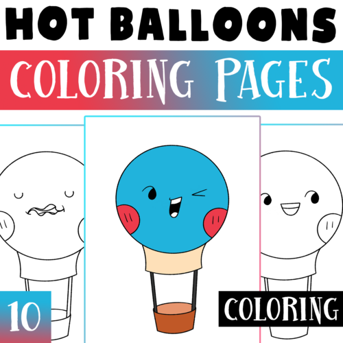 Hot air balloon coloring pages worksheet activities end of the year activity made by teachers