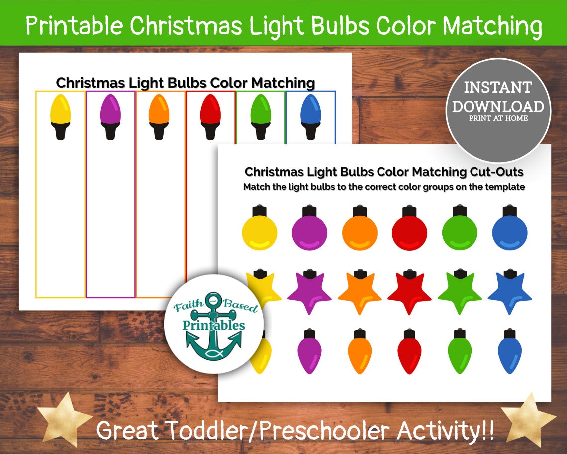 Christmas busy book christmas light bulbs color matching printable christmas lights matching colors christmas toddler activities preschool