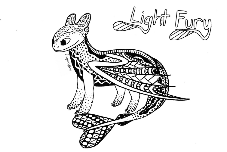 Light fury zentangle