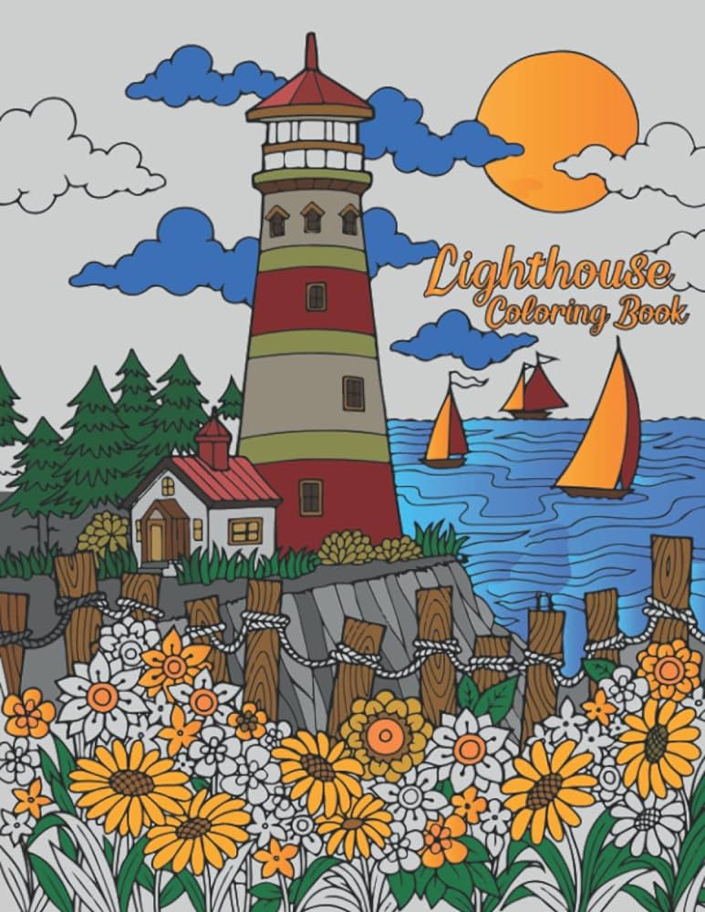 Lighthouse coloring book a unique collection of coloring pages lighthouse coloring sheet publisher battler books