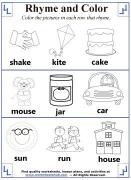 Rhyming word coloring rhyming words sight word cards rhyming words worksheets