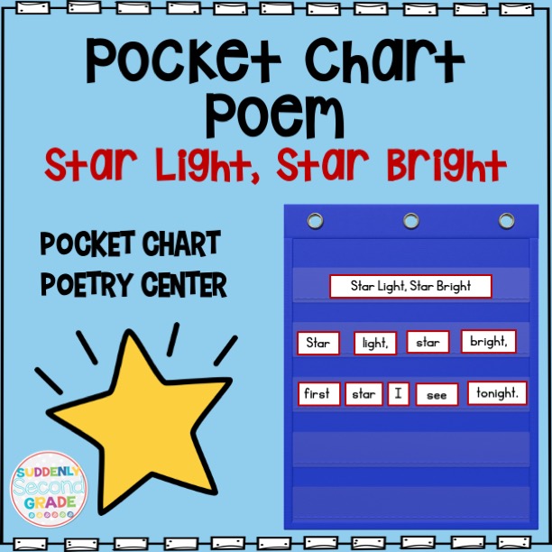 Pocket chart poem star light star bright nursery rhyme made by teachers