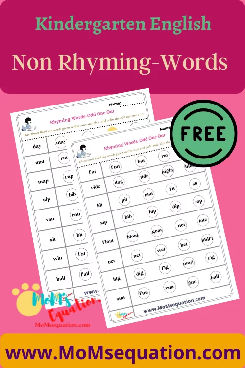 Non rhyming words for kids