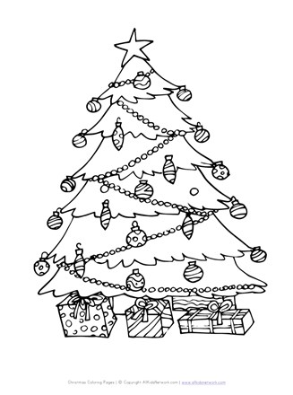 Christmas tree coloring page all kids network