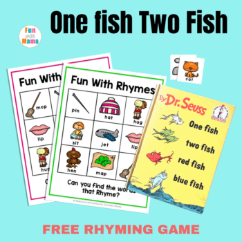 One fish two fish rhyming words for kids