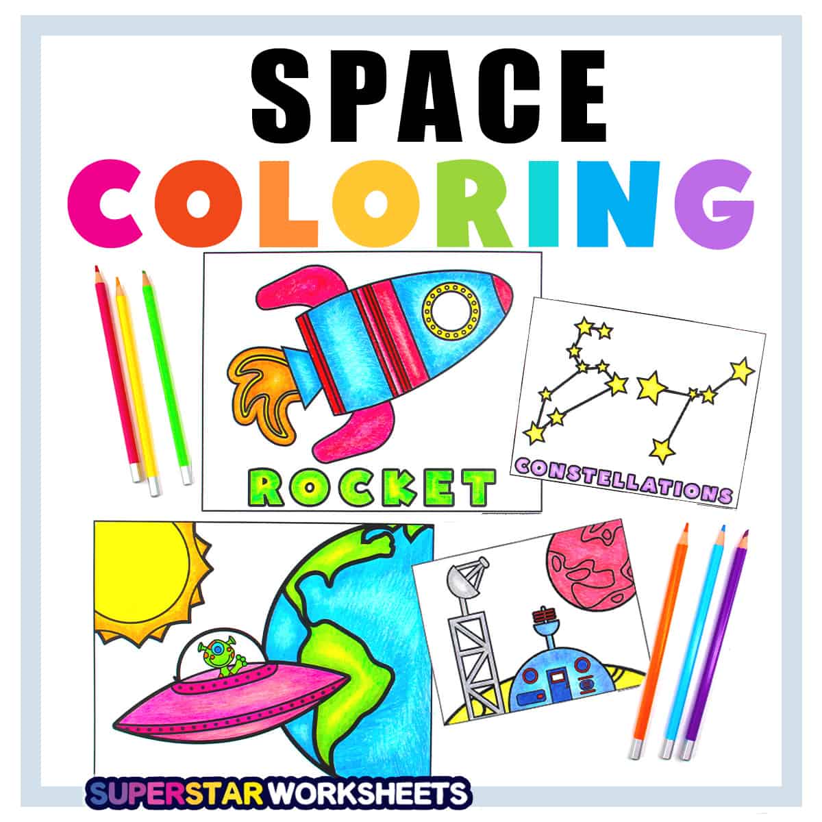 Space coloring pages