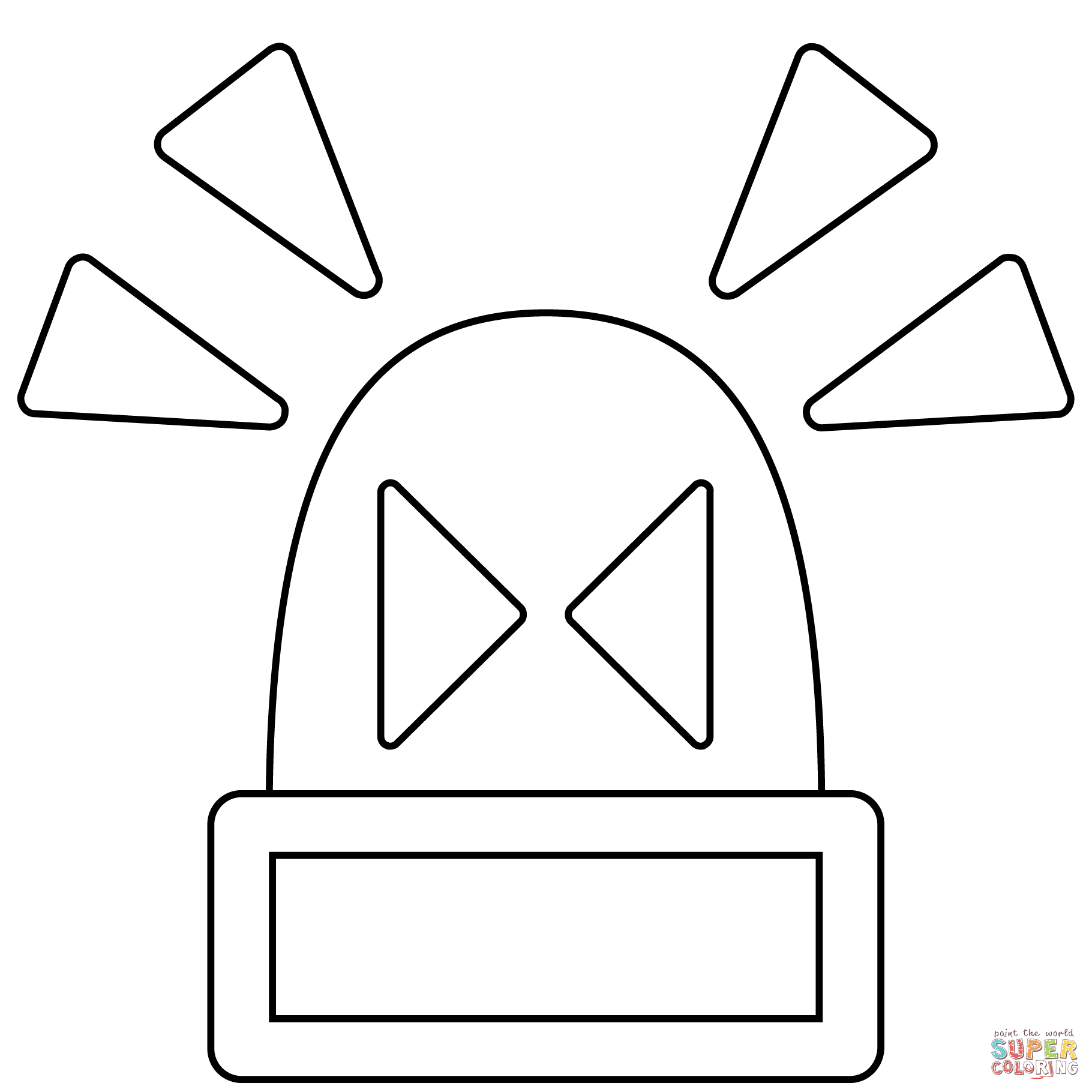 Police car light emoji coloring page free printable coloring pages