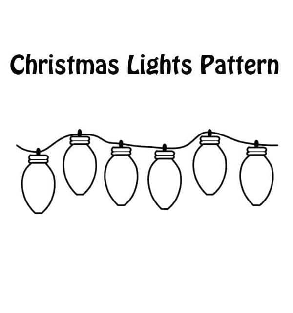 Christmas lights pattern coloring page