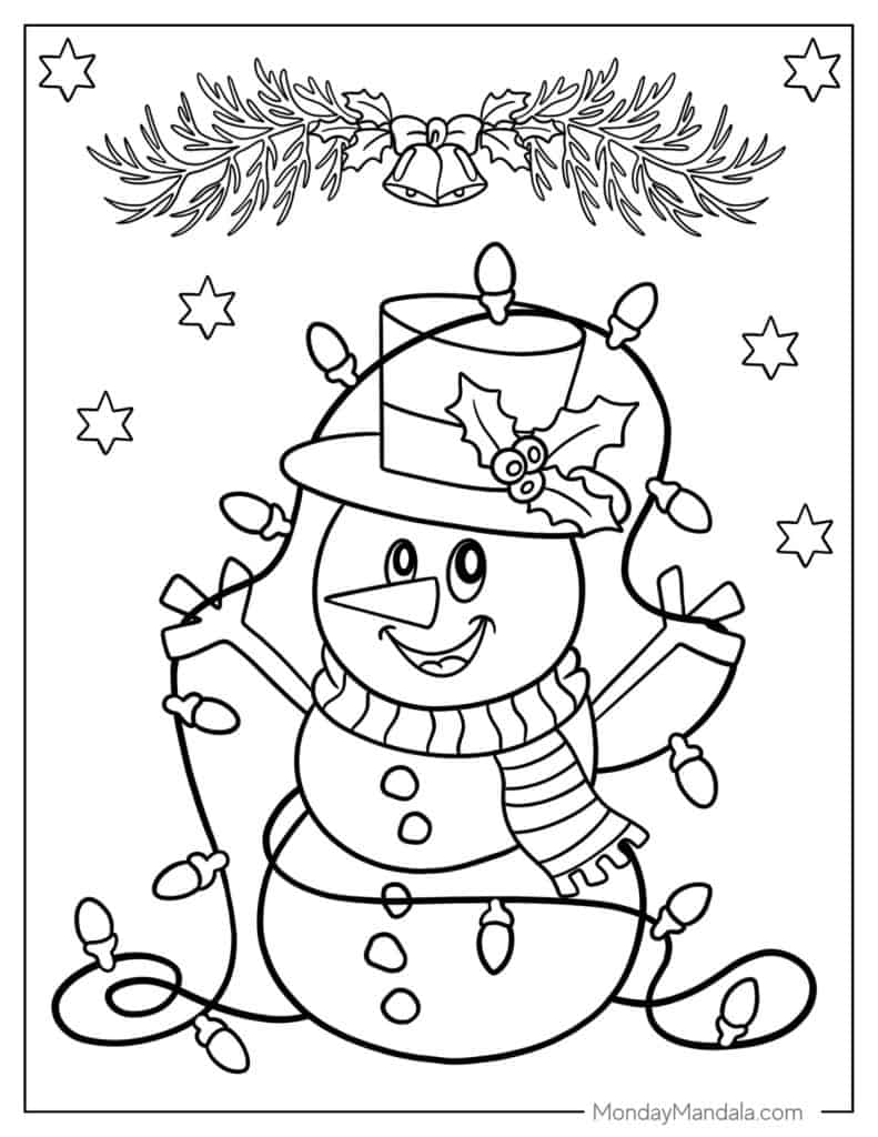 Christmas lights coloring pages free pdf printables