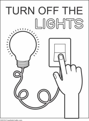 Lights off coloring page