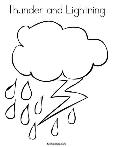 Thunder and lightning coloring page