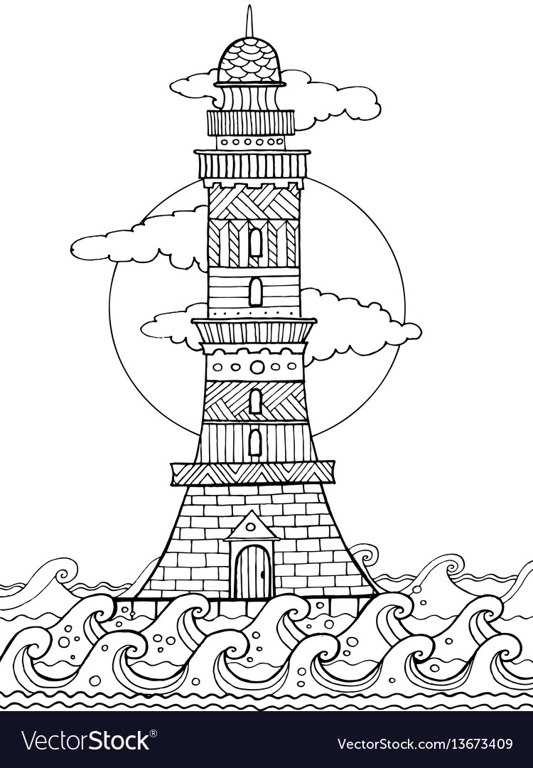 Lighthouse coloring book royalty free vector image