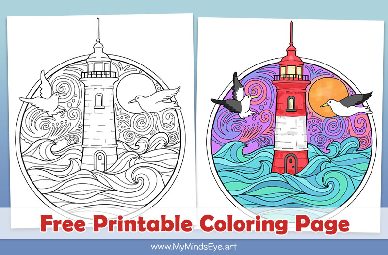 Lighthouse coloring page c