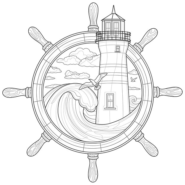 Lighthouse coloring page images