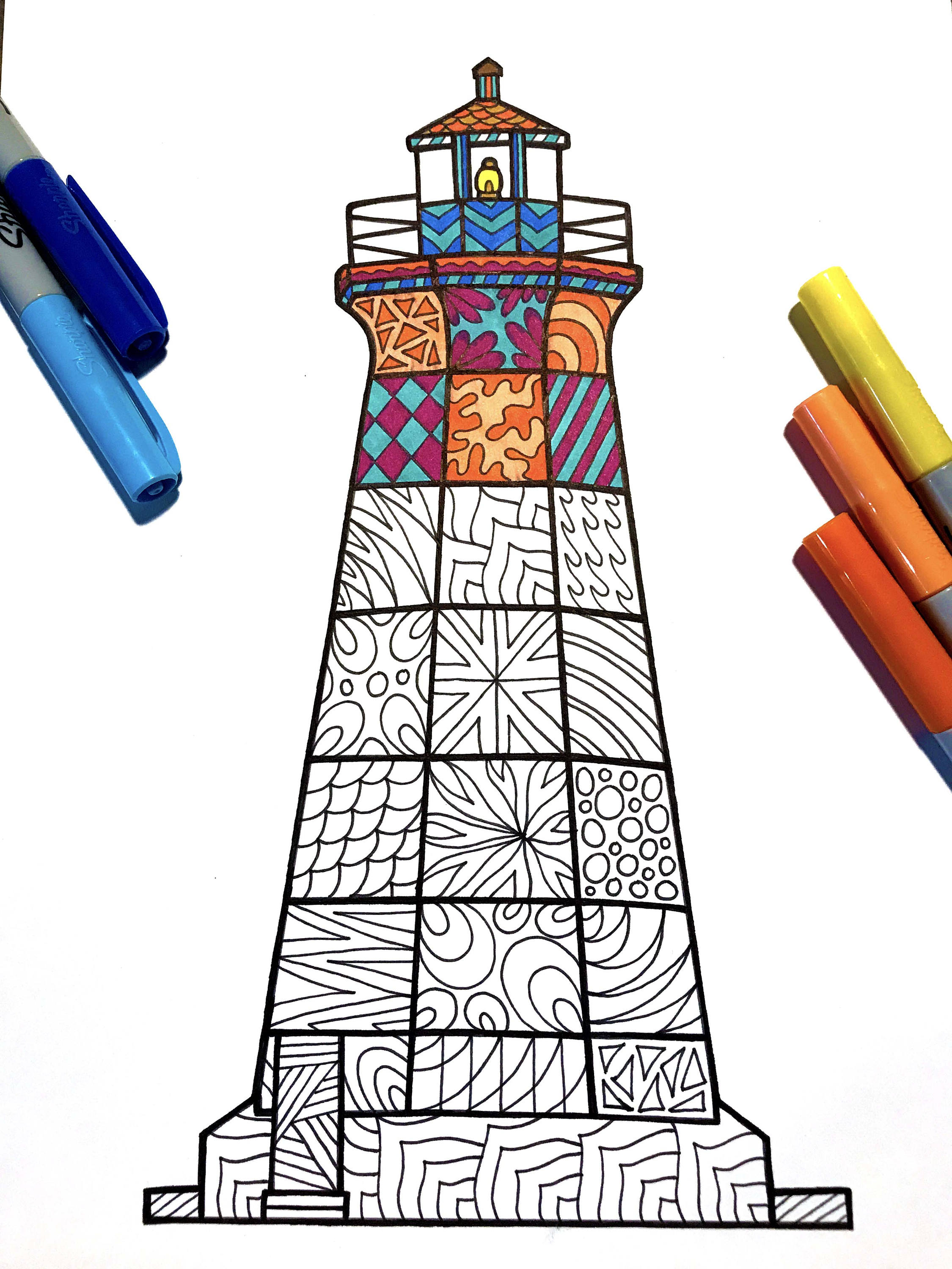 Lighthouse pdf coloring page