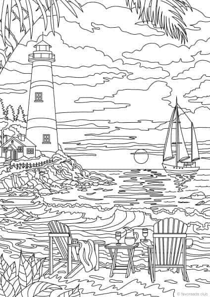 Ocean life â lighthouse â favoreads coloring club