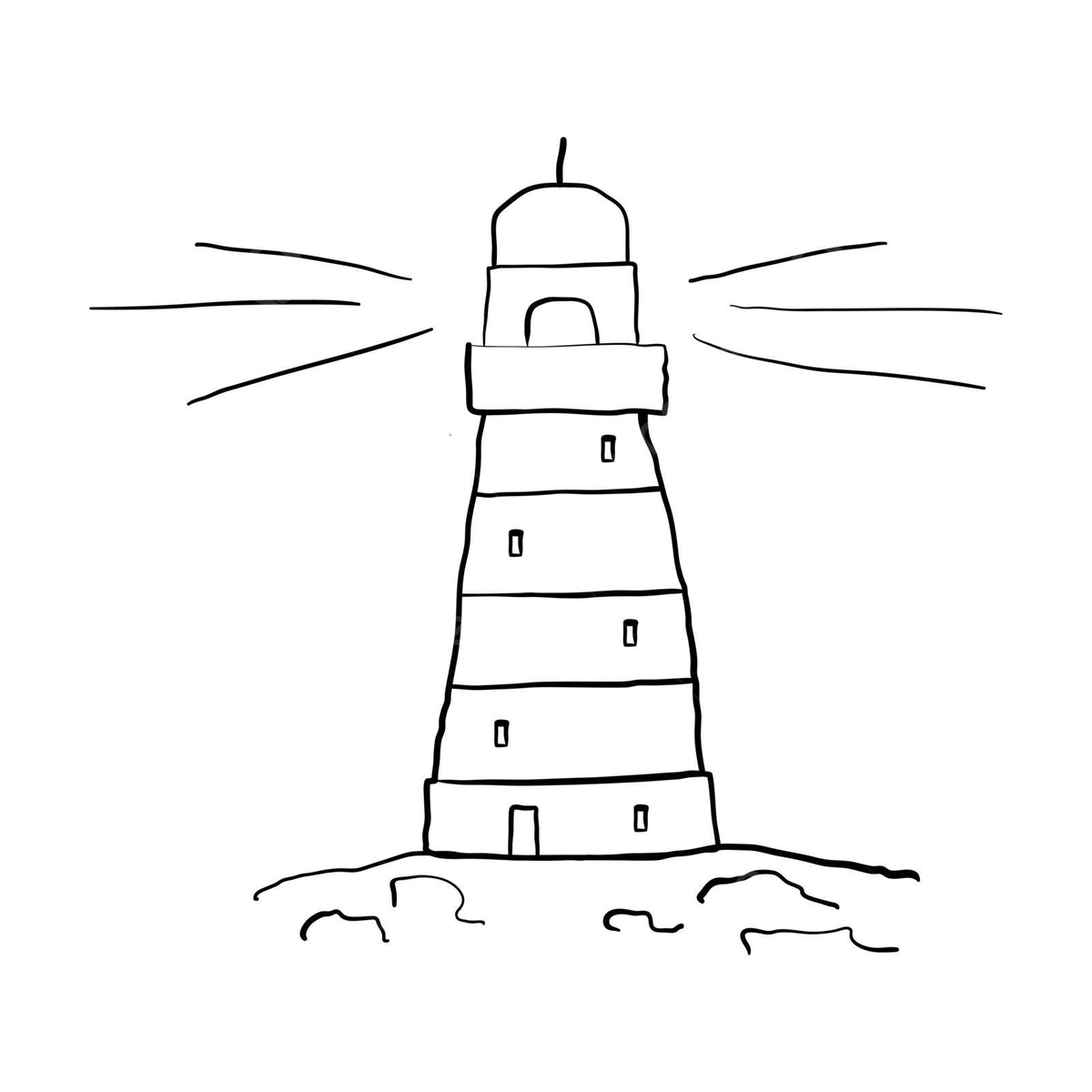 Lighthouse coloring book for childrenvector illustration and design element vector house drawing book drawing rat drawing png and vector with transparent background for free download