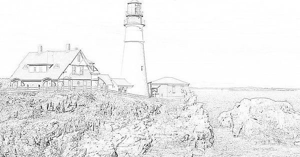 Maine portland head lighthouse coloring page rcoloring