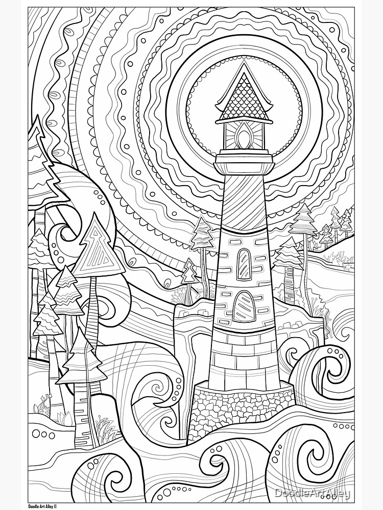 Lighthouse coloring art