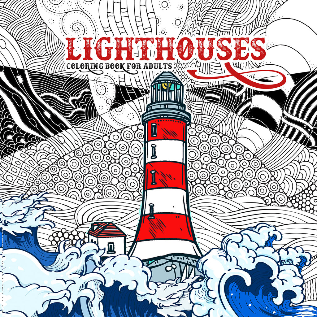 Lighthouses coloring book for adults digital â monsoon publishing usa