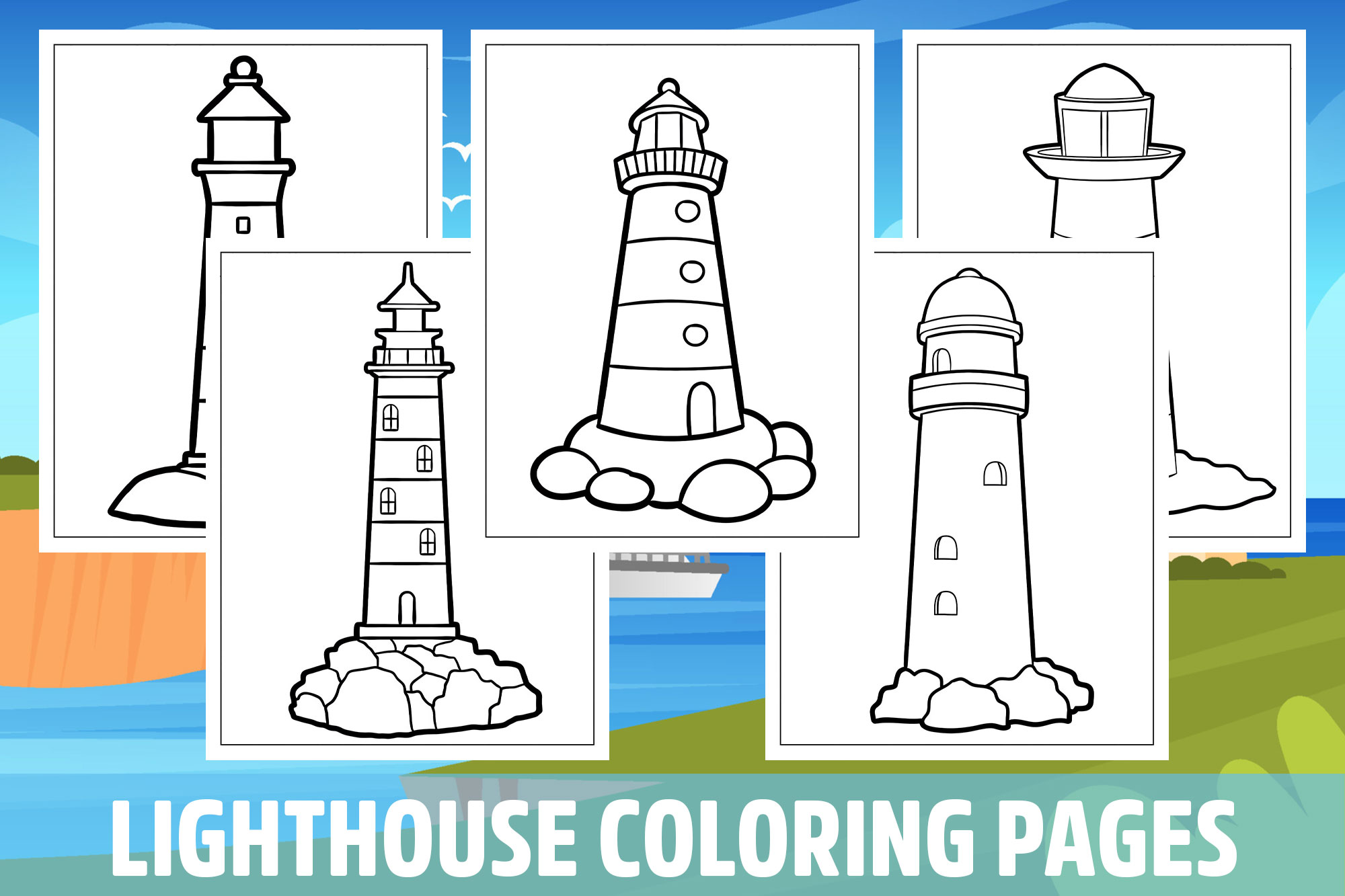 Lighthouse coloring pages for kids girls boys teens birthday school activity made by teachers