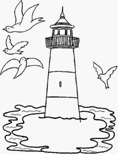 Lighthouse drawing coloring pages coloring pictures