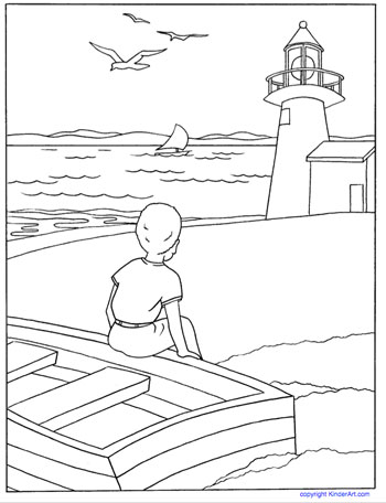 Lighthouse coloring page â