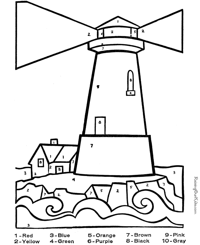 Lighthouse color by number page for the drummer and the wright county journal press