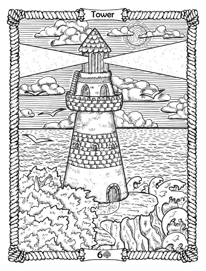 Lighthouse coloring page stock illustrations â lighthouse coloring page stock illustrations vectors clipart