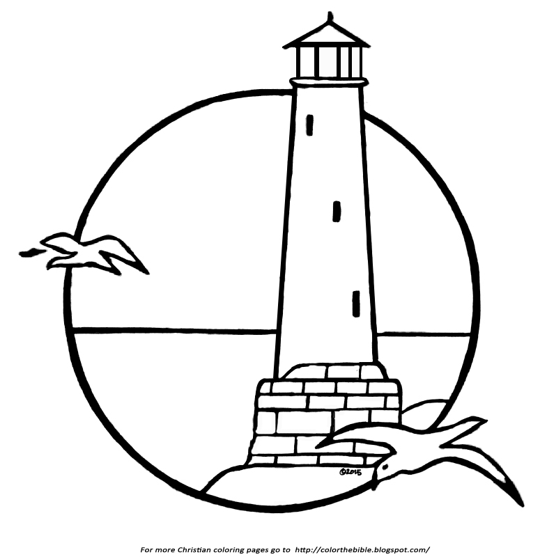 Color the bible a lighthouse coloring page