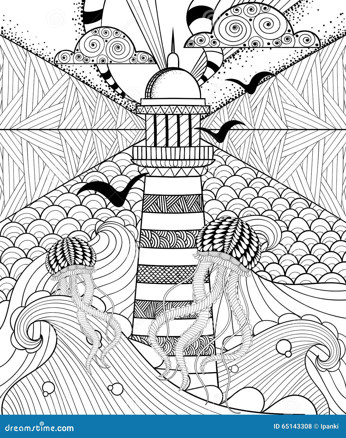 Adult coloring lighthouse stock illustrations â adult coloring lighthouse stock illustrations vectors clipart