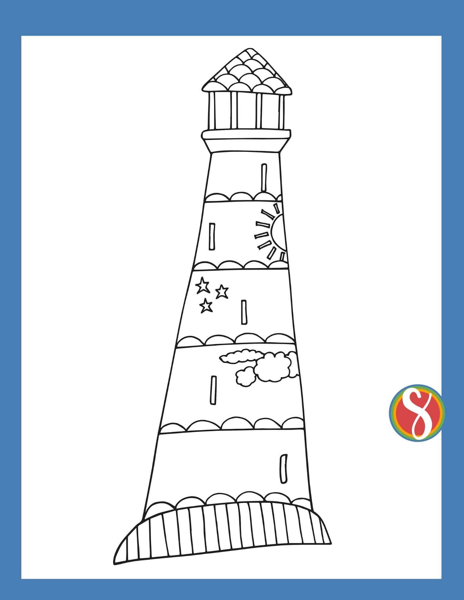 Free lighthouse coloring pages â stevie doodles