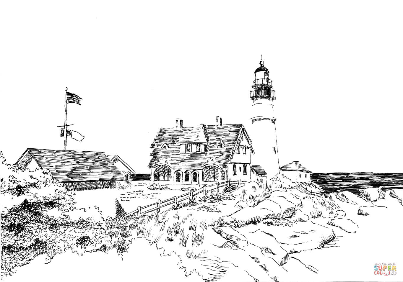 Lighthouse coloring page free printable coloring pages