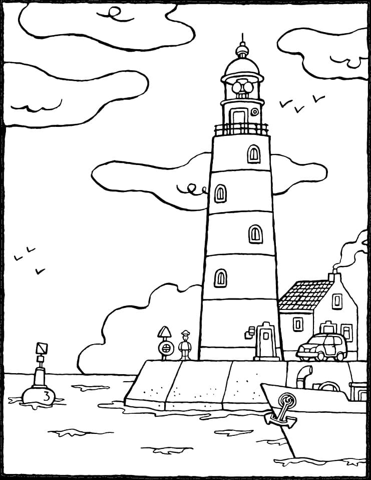 Lighthouse coloring pages by coloringpageswk on