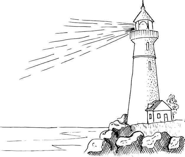 Lighthouse coloring page images