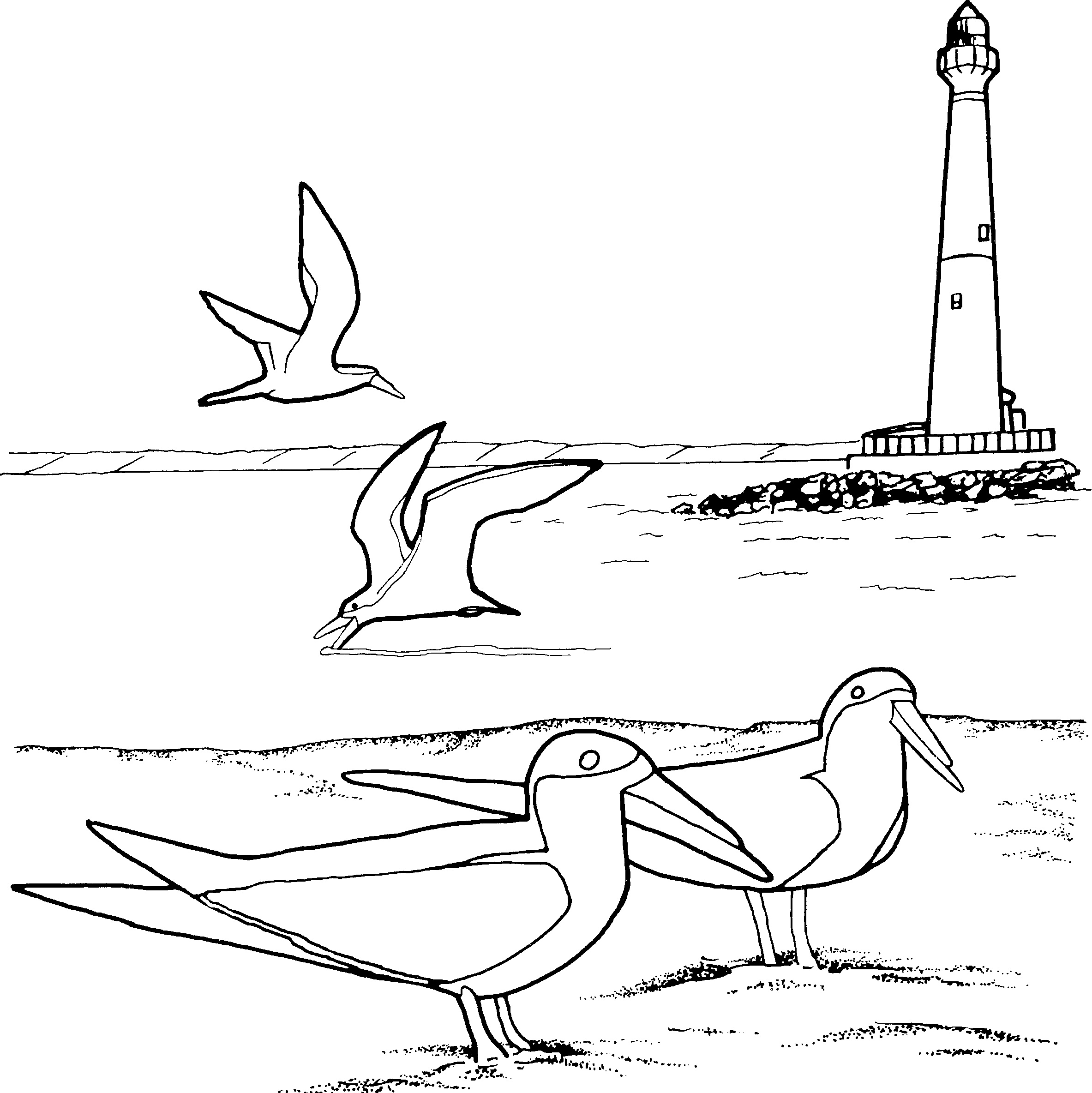 Free printable lighthouse coloring pages for kids