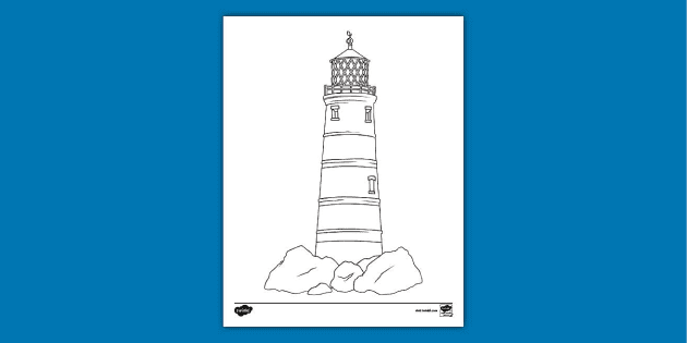 Free lighthouse coloring sheet teacher made