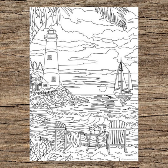 Lighthouse printable adult coloring page from favoreads coloring book pages for adults and kids coloring sheets coloring designs