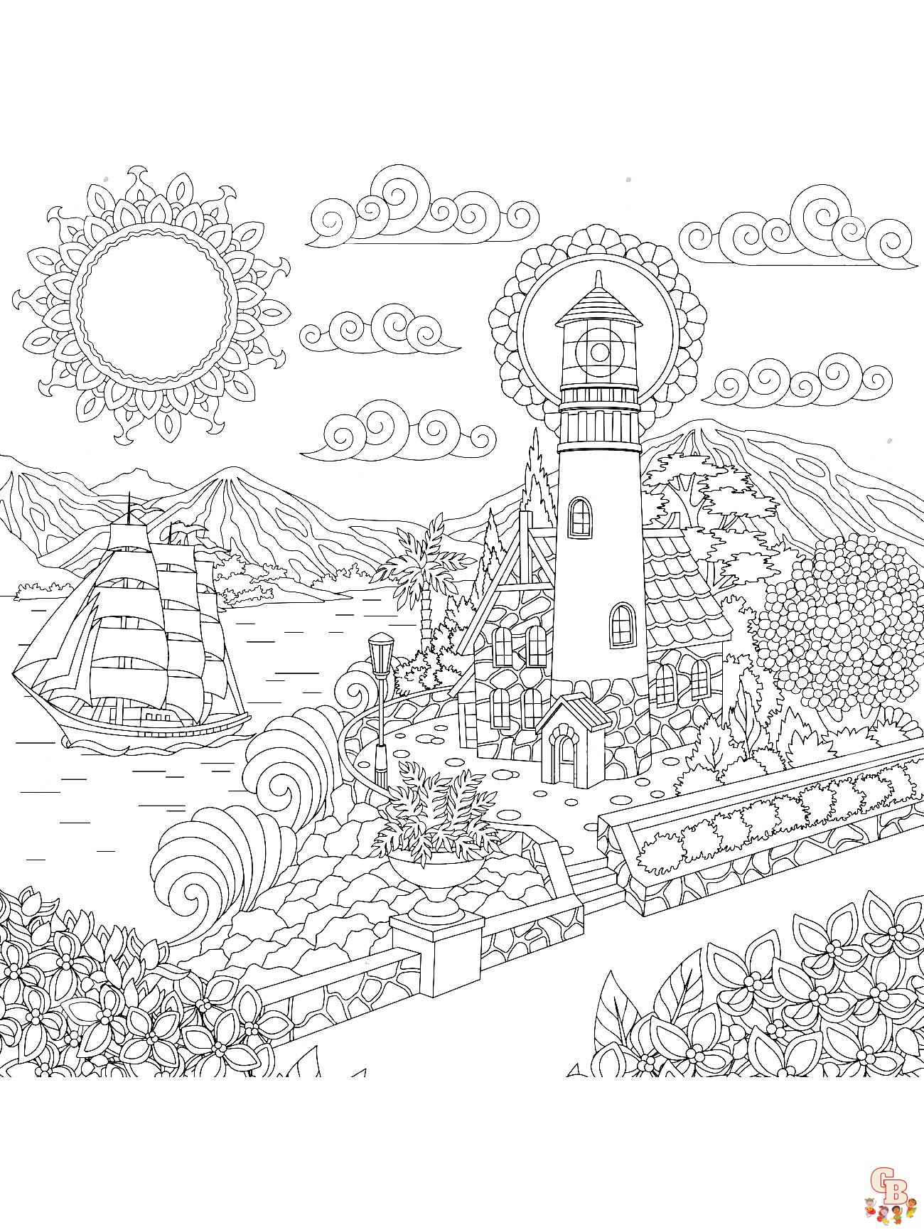 Lighthouse coloring pages printable free sheets for kids