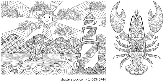 Lighthouse coloring page images stock photos d objects vectors