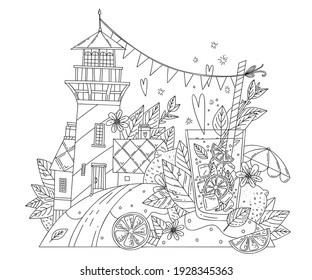 Lighthouse coloring page images stock photos d objects vectors