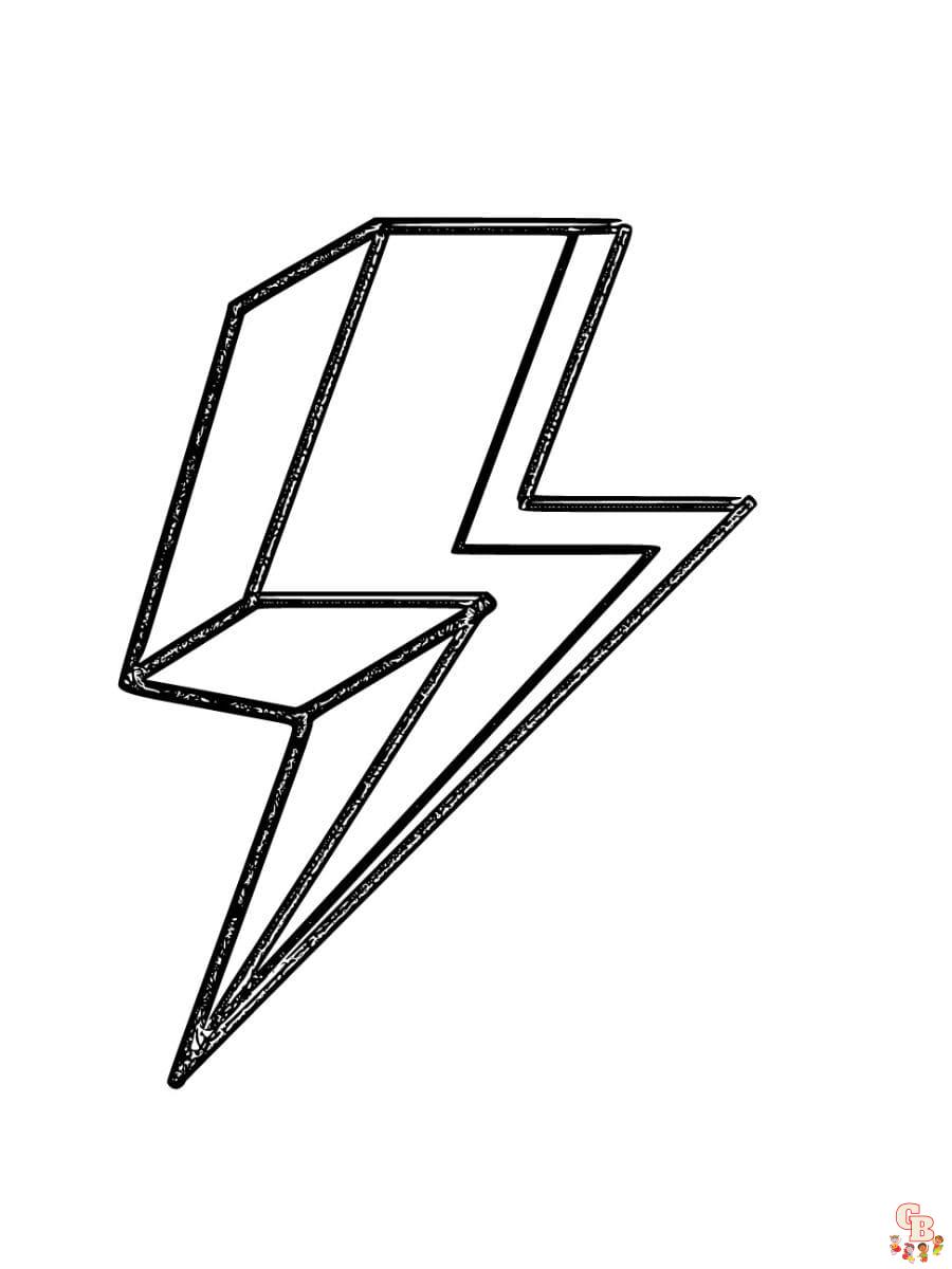 Printable lightning bolt coloring pages free for kids and adults