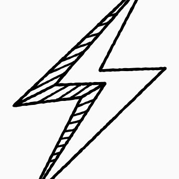 Hand drawn lightning bolt sticker for sale by mhea