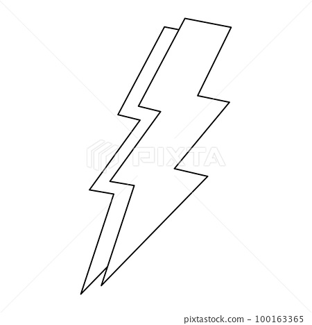 Lightning bolt icon doodle style flat vector