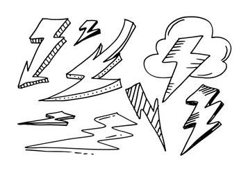 Lightning bolt drawing vector images over